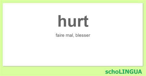 hurt conjugaison